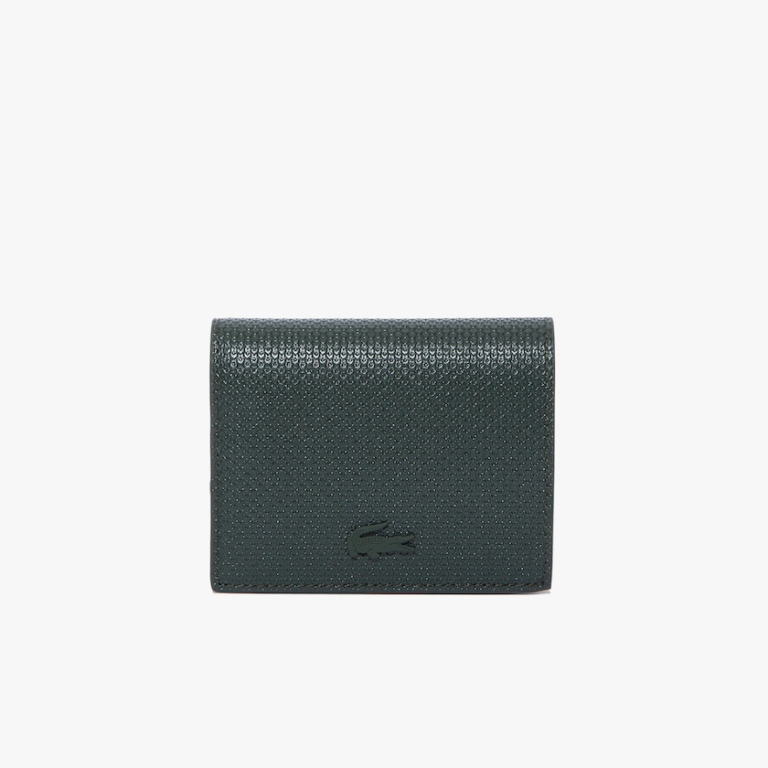 Bolsas Lacoste Feminino Verdes Escuro Chantaco Nœud Small Piqué Leather Snap Coin Pouch TO3-80448L5