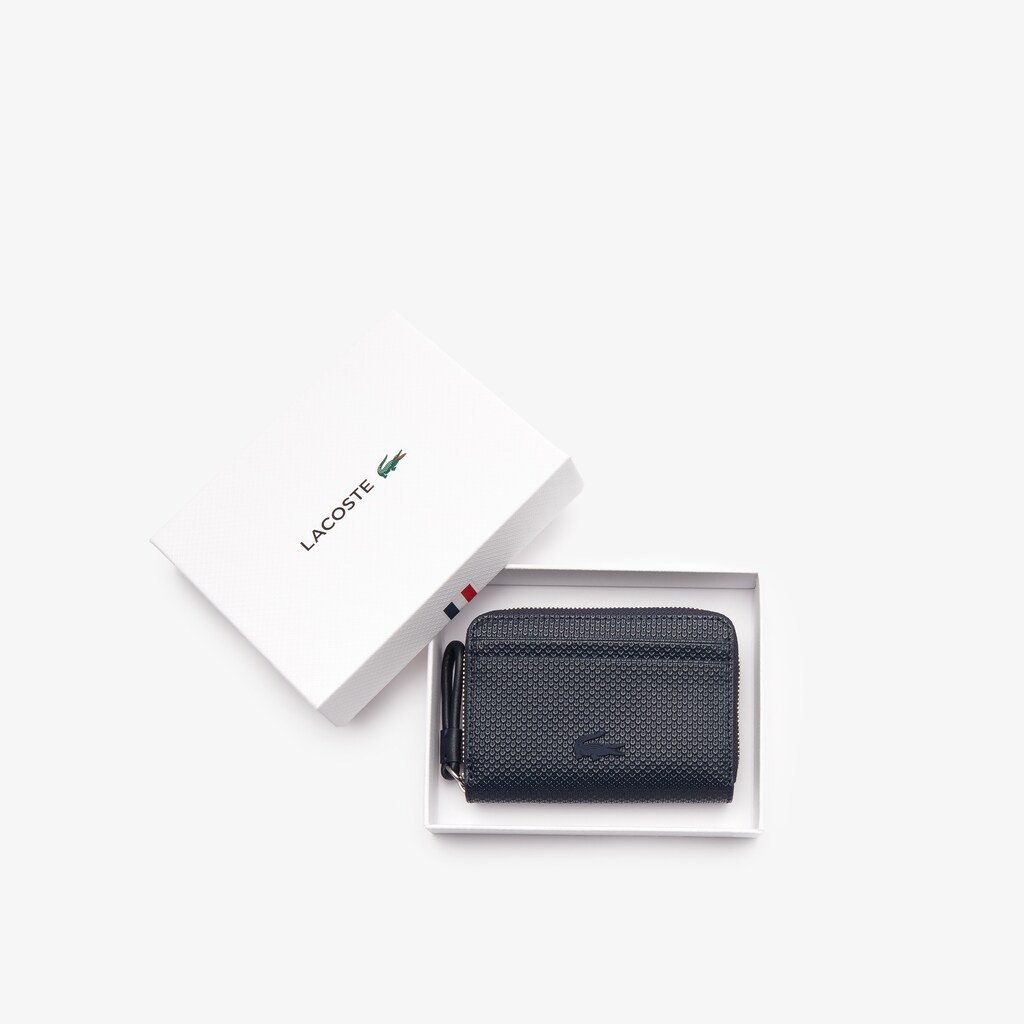 Bolsas Lacoste Feminino Azul Marinho Azuis Chantaco Piqué Leather Mini Coin Pouch KH6-97539T6