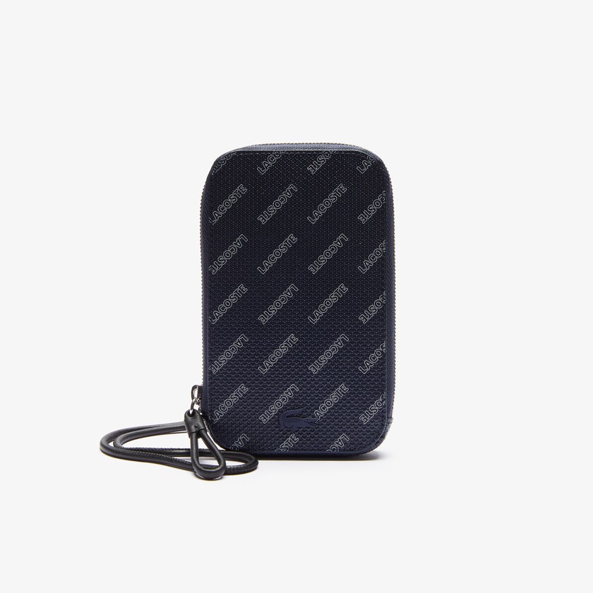 Bolsas Lacoste Masculino Azul Marinho Azuis Branco Pretas Chantaco Signature Piqué Leather Smartphone Neck Pouch UP3-23162E5