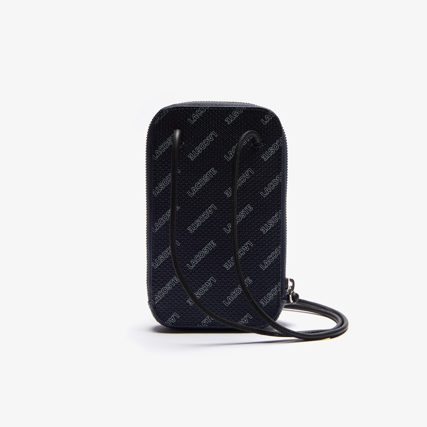 Bolsas Lacoste Masculino Azul Marinho Azuis Branco Pretas Chantaco Signature Piqué Leather Smartphone Neck Pouch UP3-23162E5