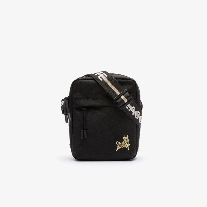Bolsas Lacoste Masculino Pretas Douradas Classic Camera Bag UJ3-95319O8