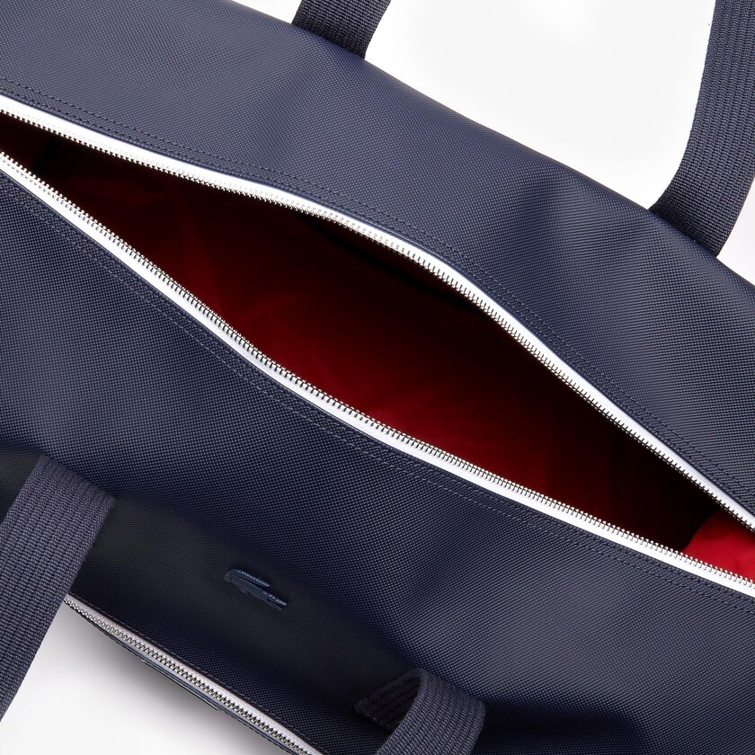 Bolsas Lacoste Masculino Azul Marinho Azuis Branco Vermelhas Classic Tricolour Accents Weekender Bag PG1-03350C8