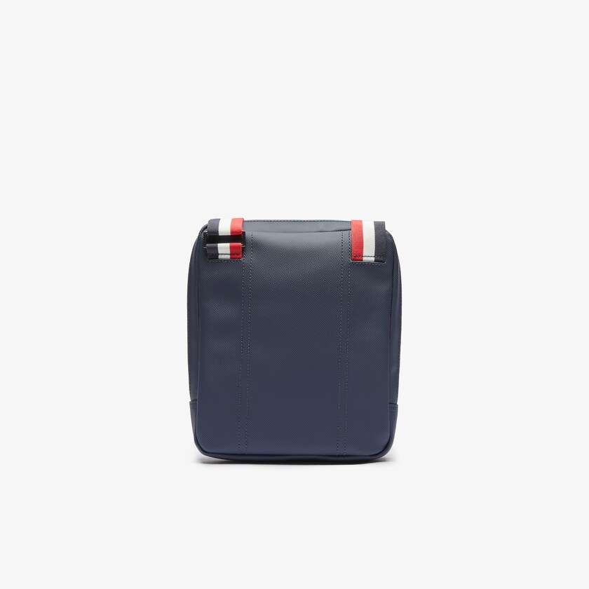 Bolsas Lacoste Masculino Azul Marinho Azuis Branco Vermelhas Classic Tricolour Shoulder Strap And Badge Crossbody Bag NF5-69316H8