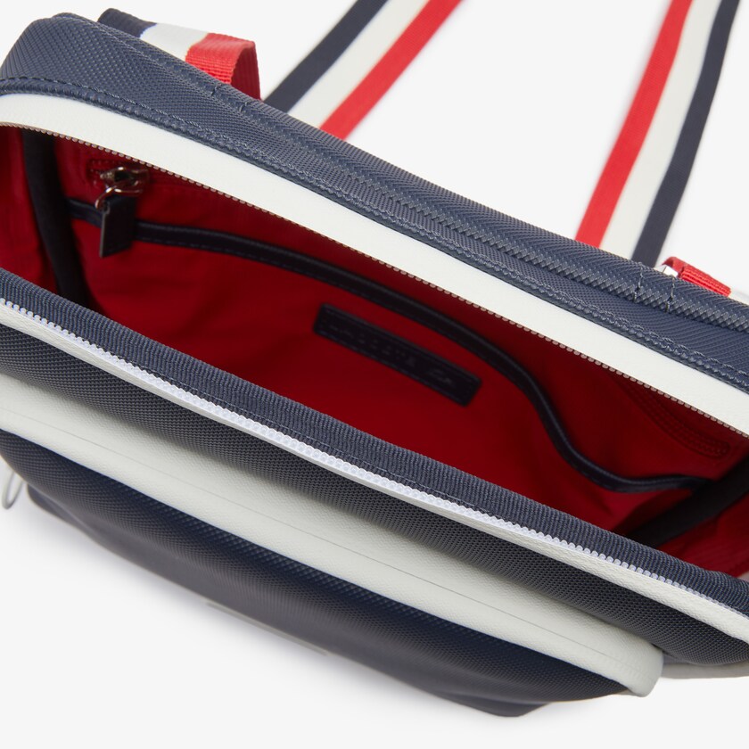 Bolsas Lacoste Masculino Azul Marinho Azuis Branco Vermelhas Classic Tricolour Shoulder Strap And Badge Crossbody Bag NF5-69316H8
