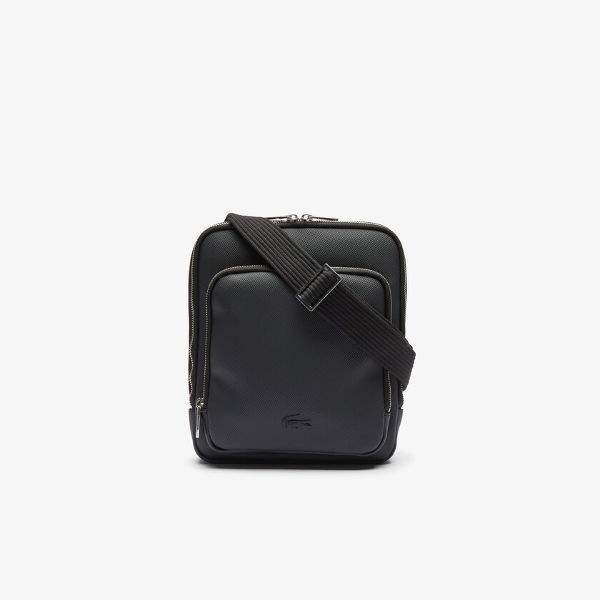 Bolsas Lacoste Masculino Pretas Classic Zippered Pocket Rectangular Crossbody Bag EV4-87418S9