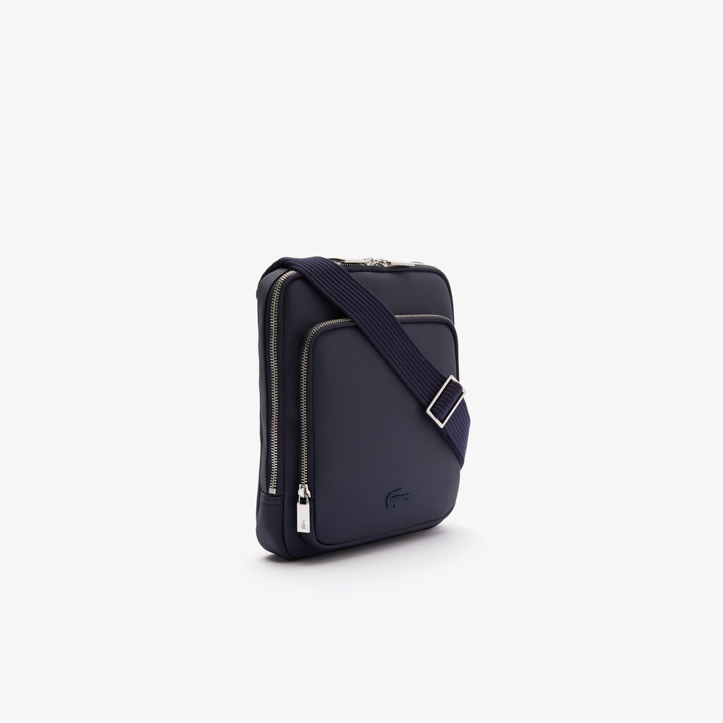 Bolsas Lacoste Masculino Azul Marinho Classic Zippered Pocket Rectangular Crossbody Bag VT1-01900Q3