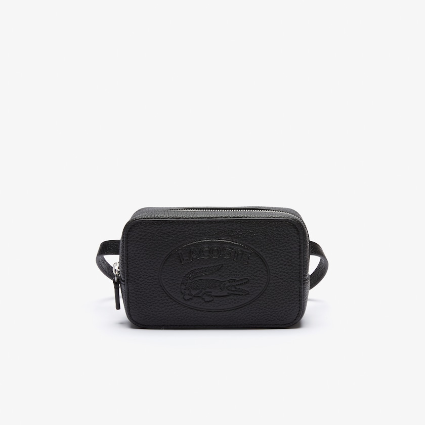 Bolsas Lacoste Feminino Pretas Croco Crew Embossed Logo Grained Leather Belt Bag QK1-49894P6