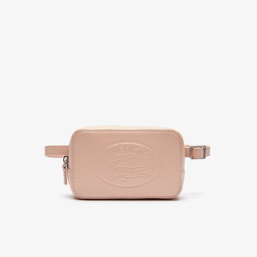 Bolsas Lacoste Feminino Rosa Croco Crew Embossed Logo Grained Leather Belt Bag YR9-21322H4