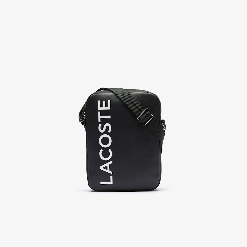 Bolsas Lacoste Masculino Pretas Branco L.12.12 Signature Leather Cross Body Bag MH6-68516K7