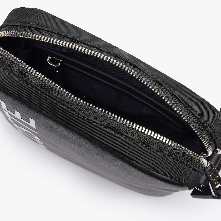 Bolsas Lacoste Masculino Pretas Branco L.12.12 Signature Leather Cross Body Bag MH6-68516K7