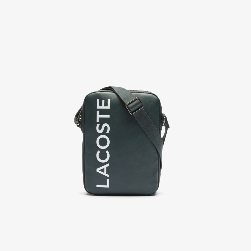 Bolsas Lacoste Masculino Verdes Escuro L.12.12 Signature Leather Cross Body Bag UU1-66786I0