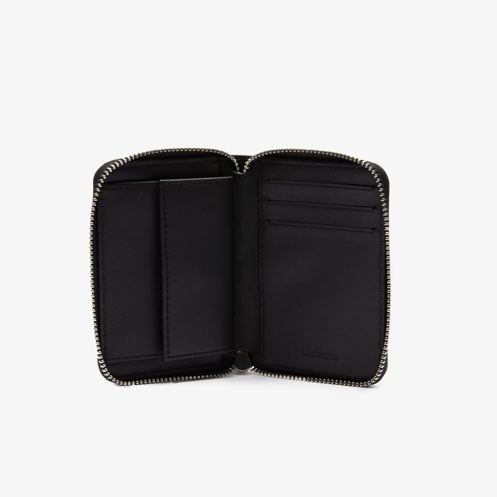 Bolsas Lacoste Masculino Pretas Branco L.12.12 Smooth Leather Wallet And Key Chain Gift Box GC9-00170C2
