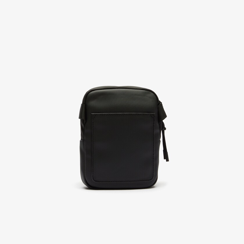 Bolsas Lacoste Masculino Pretas LCST Coated Canvas Small Flat Crossbody Bag TX2-74387S8