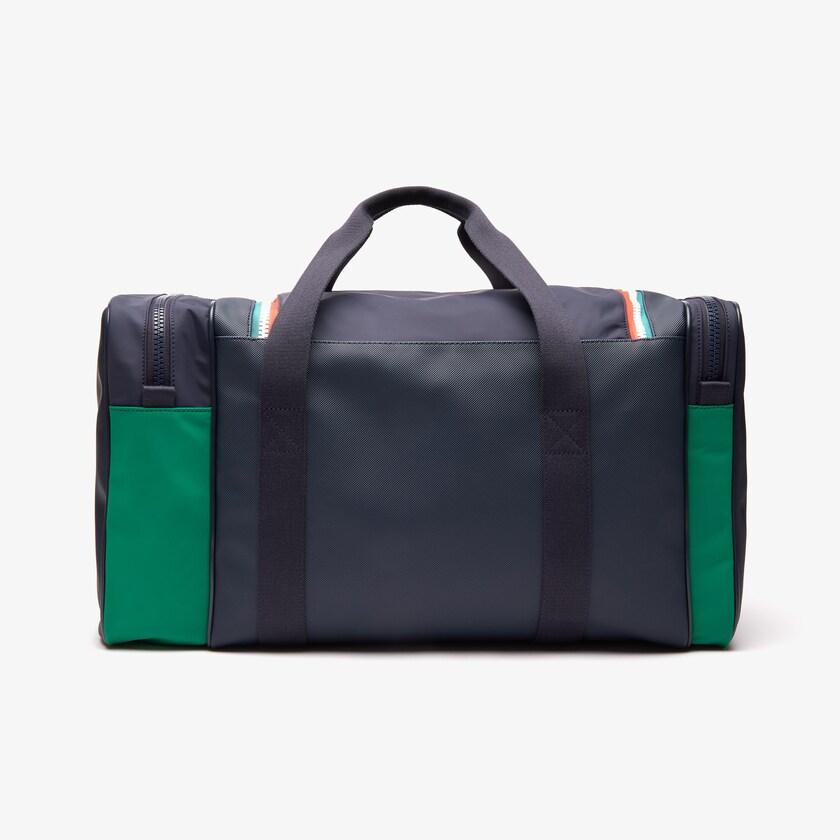 Bolsas Lacoste Masculino Azul Marinho Verdes Roland Garros Two-Tone Nylon Zippered Sports Bag UZ5-41774E0