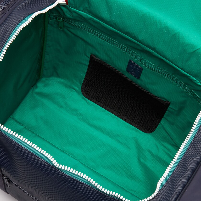 Bolsas Lacoste Masculino Azul Marinho Verdes Roland Garros Two-Tone Nylon Zippered Sports Bag UZ5-41774E0