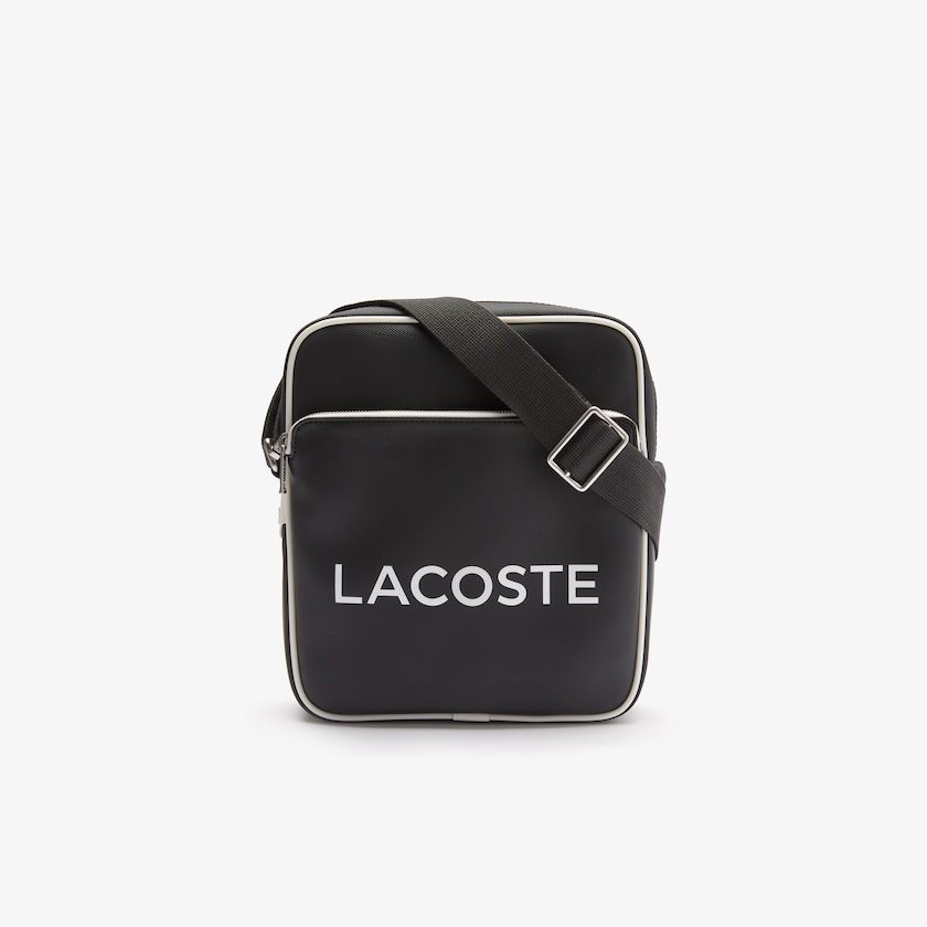 Bolsas Lacoste Masculino Pretas Ultimum Coated Canvas Crossbody Bag IH6-07360I2