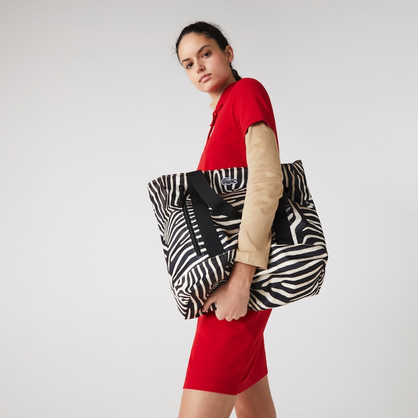 Bolsas Lacoste Feminino Branco Pretas x National Geographic Animal Print Shopper TP3-24412D0