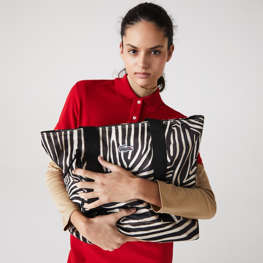 Bolsas Lacoste Feminino Branco Pretas x National Geographic Animal Print Shopper TP3-24412D0