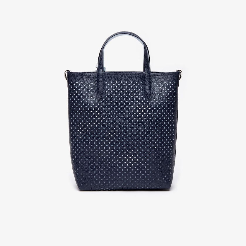 Bolsas Tote Lacoste Feminino Azul Marinho Escuro Branco Anna Removable Pouch Perforated Vertical CA3-65806I6