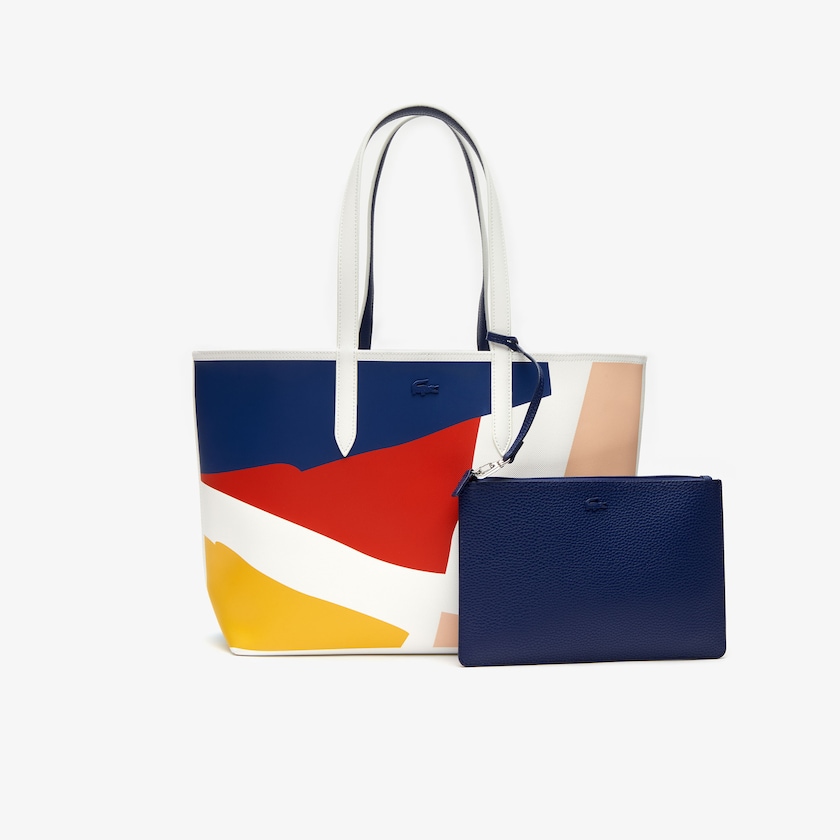 Bolsas Tote Lacoste Feminino Branco Azul Marinho Azuis Anna Removable Pouch Coloured Design VN2-51575W1
