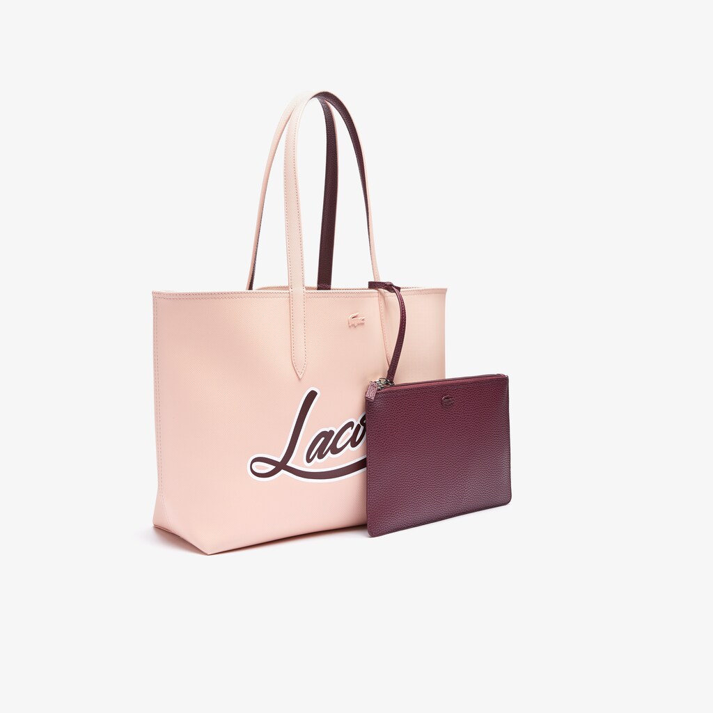 Bolsas Tote Lacoste Feminino Bordeaux Anna Removable Pouch Signature Reversible BW9-36093F9