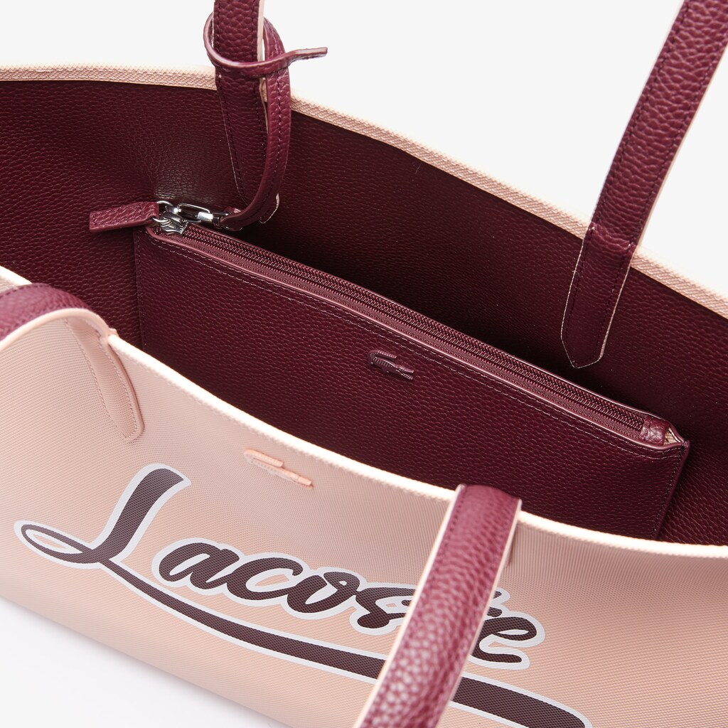 Bolsas Tote Lacoste Feminino Bordeaux Anna Removable Pouch Signature Reversible BW9-36093F9