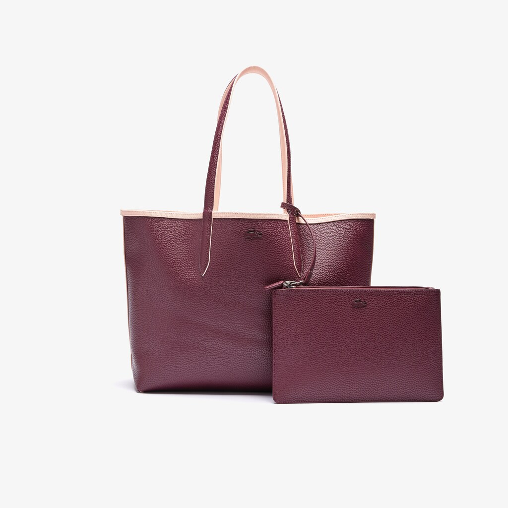 Bolsas Tote Lacoste Feminino Bordeaux Anna Removable Pouch Signature Reversible BW9-36093F9