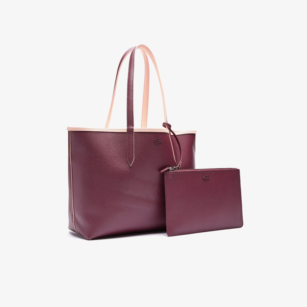 Bolsas Tote Lacoste Feminino Bordeaux Anna Removable Pouch Signature Reversible BW9-36093F9