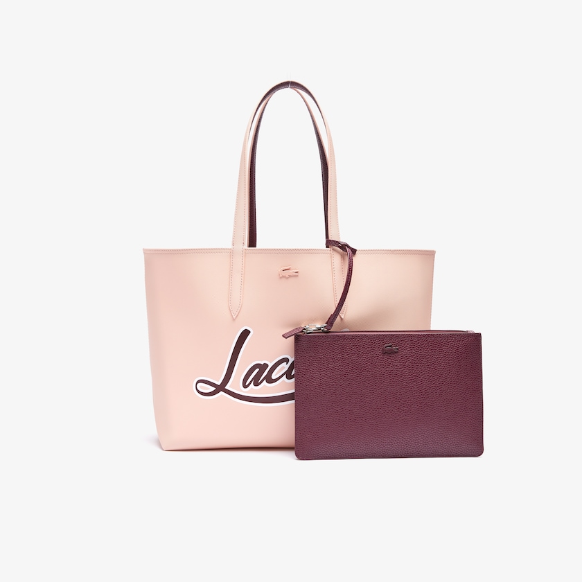 Bolsas Tote Lacoste Feminino Bordeaux Anna Removable Pouch Signature Reversible BW9-36093F9