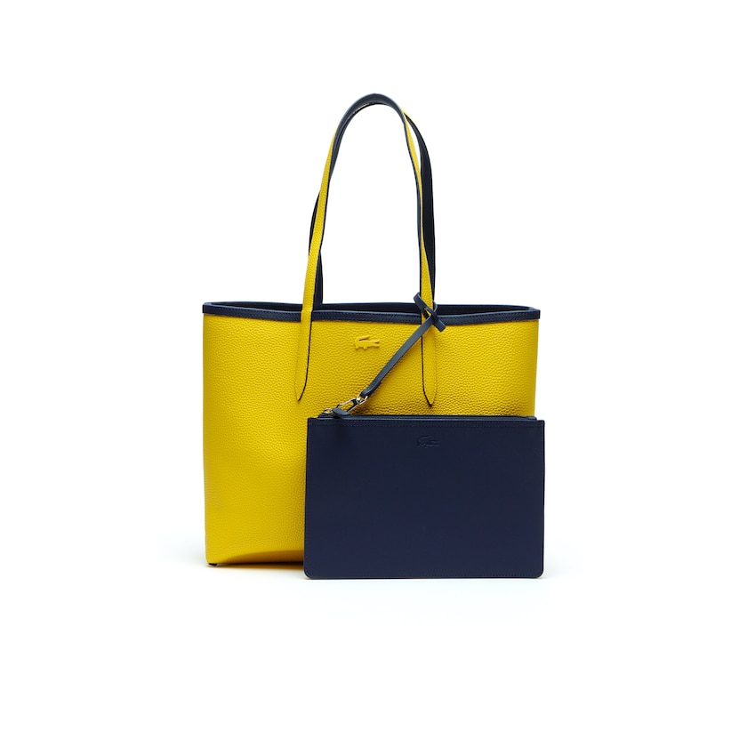 Bolsas Tote Lacoste Feminino Azul Marinho Azuis Douradas Anna Reversible Bicolor YM3-21732K6