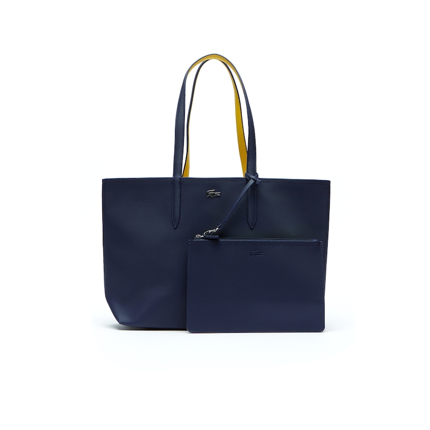 Bolsas Tote Lacoste Feminino Azul Marinho Azuis Douradas Anna Reversible Bicolor YM3-21732K6