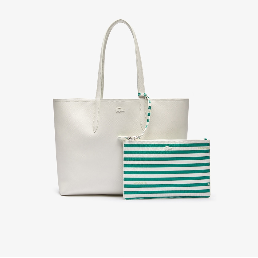 Bolsas Tote Lacoste Feminino Branco Anna Reversible Solid Or Striped Colorblock UM6-52895H9