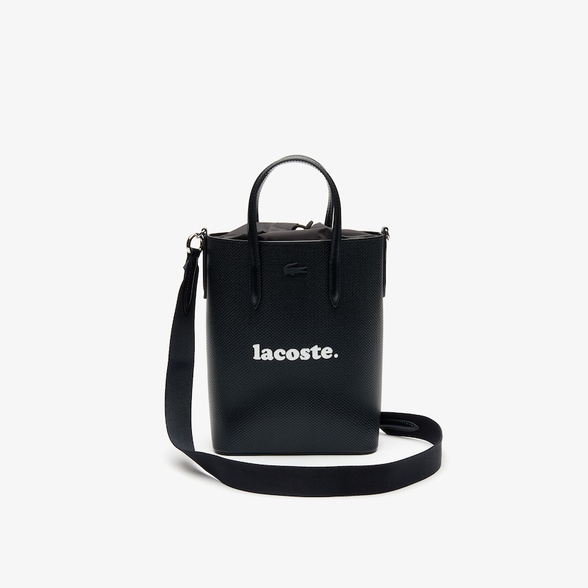 Bolsas Tote Lacoste Feminino Pretas Chantaco Branded Leather Vertical QC7-49084L1