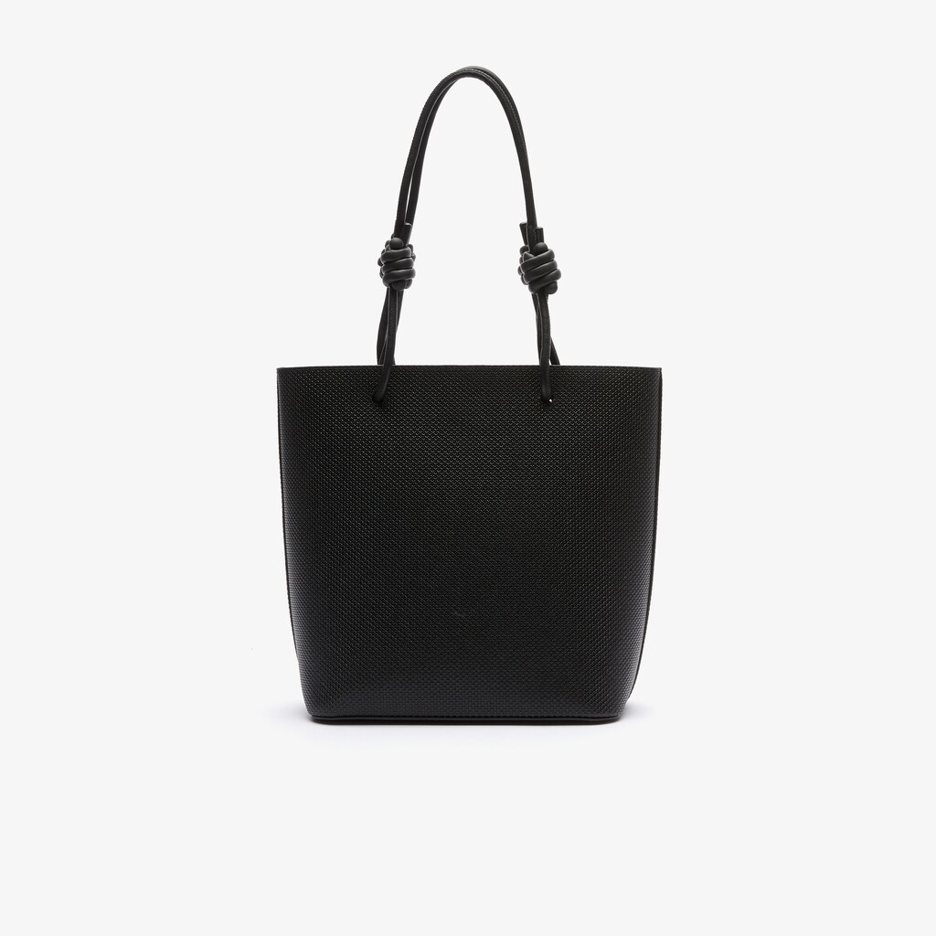 Bolsas Tote Lacoste Feminino Pretas Chantaco Matte Piqué Leather Vertical PD9-60476S8