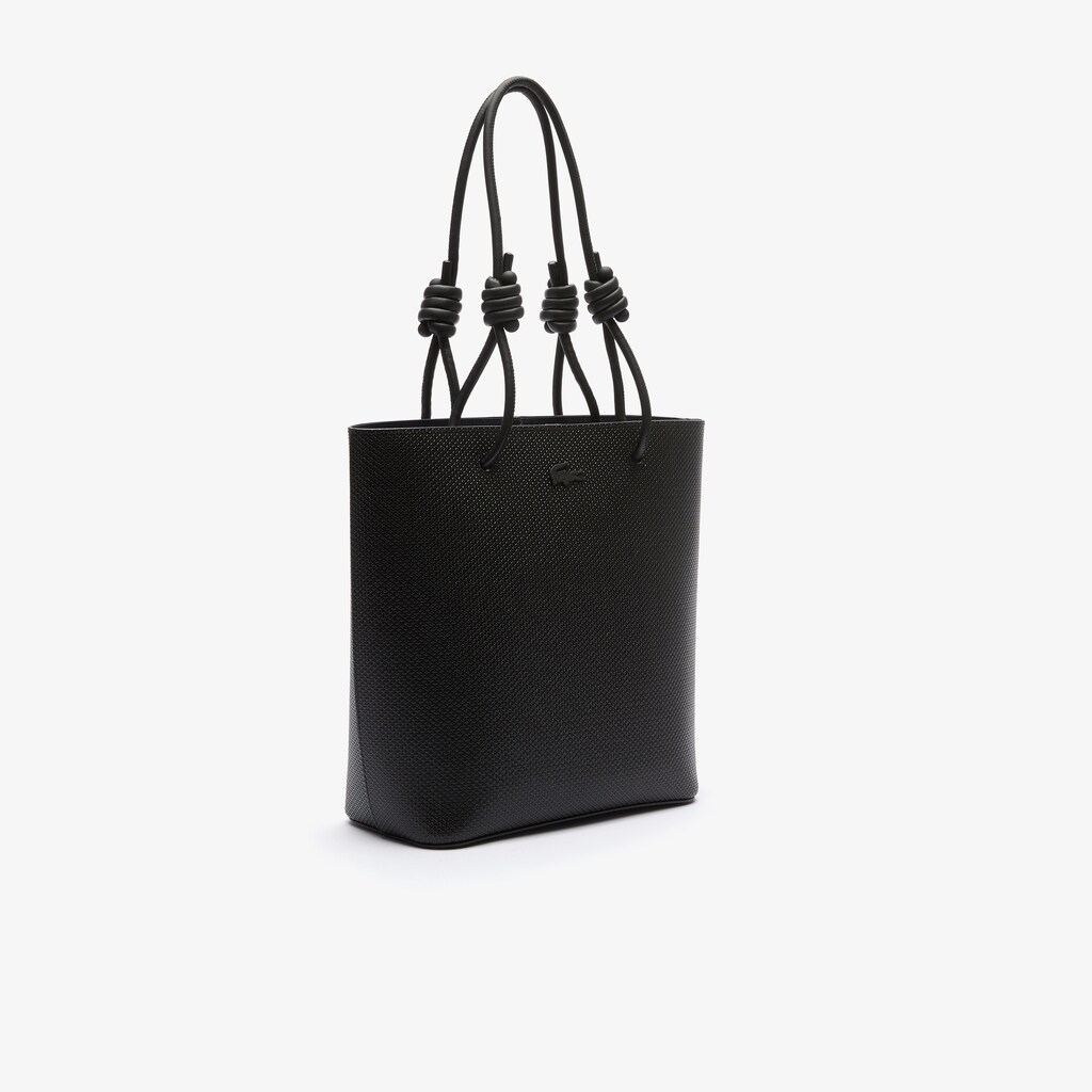 Bolsas Tote Lacoste Feminino Pretas Chantaco Matte Piqué Leather Vertical PD9-60476S8