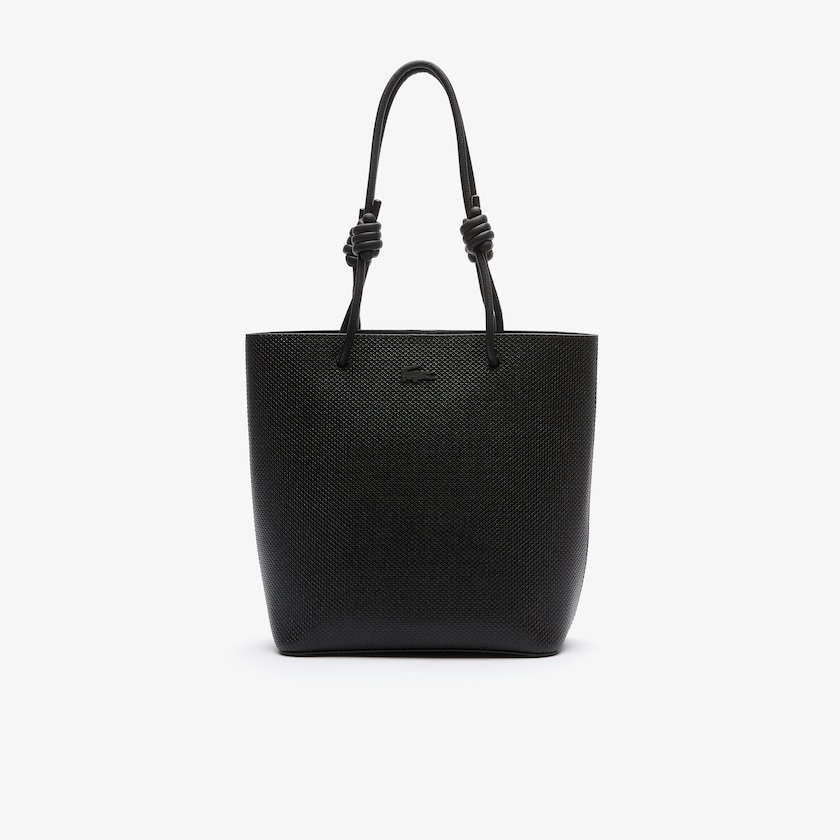 Bolsas Tote Lacoste Feminino Pretas Chantaco Matte Piqué Leather Vertical PD9-60476S8