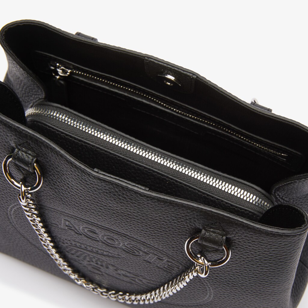 Bolsas Tote Lacoste Feminino Pretas Croco Crew Embossed Logo Small Leather VD8-45084K9