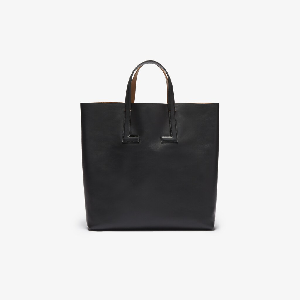 Bolsas Tote Lacoste Feminino Pretas Fashion Show Two-Tone Leather Double BJ9-60376D4