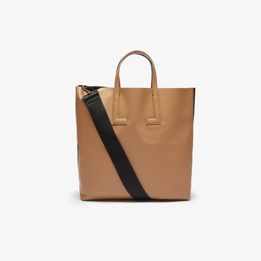 Bolsas Tote Lacoste Feminino Pretas Fashion Show Two-Tone Leather Double BJ9-60376D4