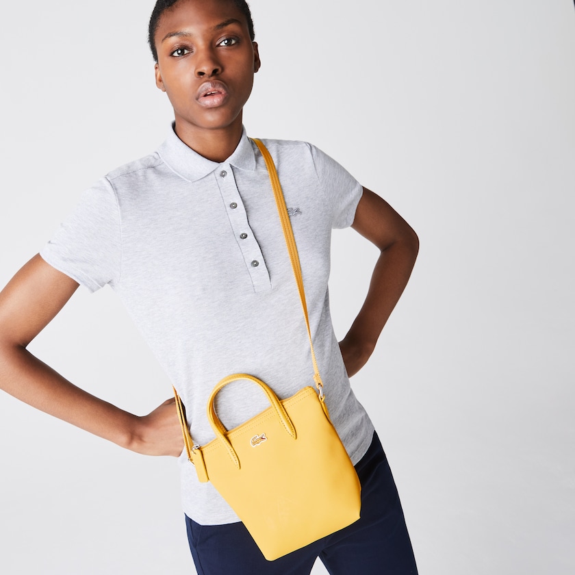 Bolsas Tote Lacoste Feminino Amarelas L.12.12 Concept Petit Piqué Coated Canvas Mini Zip BH0-03880K9