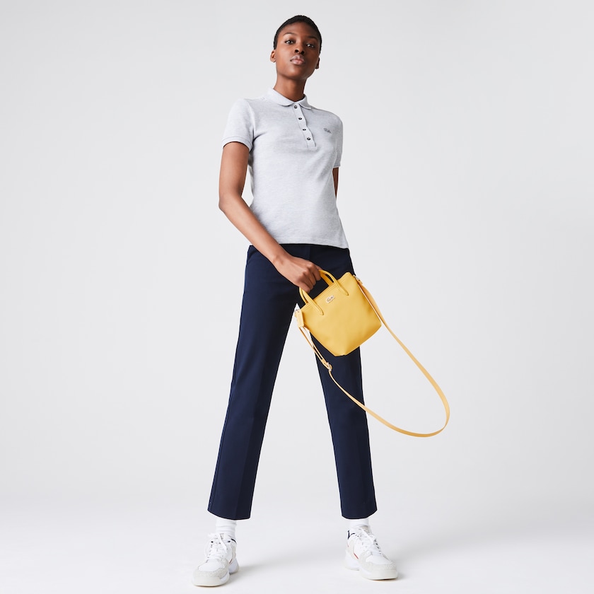 Bolsas Tote Lacoste Feminino Amarelas L.12.12 Concept Petit Piqué Coated Canvas Mini Zip BH0-03880K9