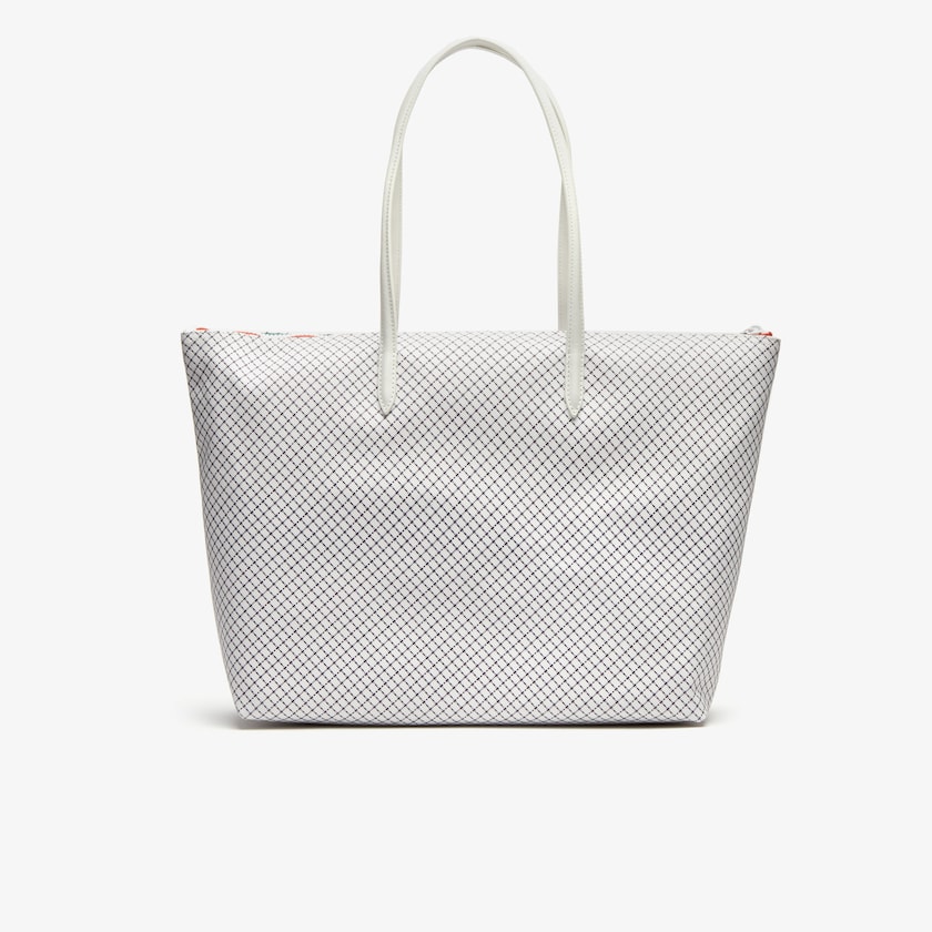 Bolsas Tote Lacoste Feminino Bege Roland Garros Panama Hat Print Zippered WE4-69066O0