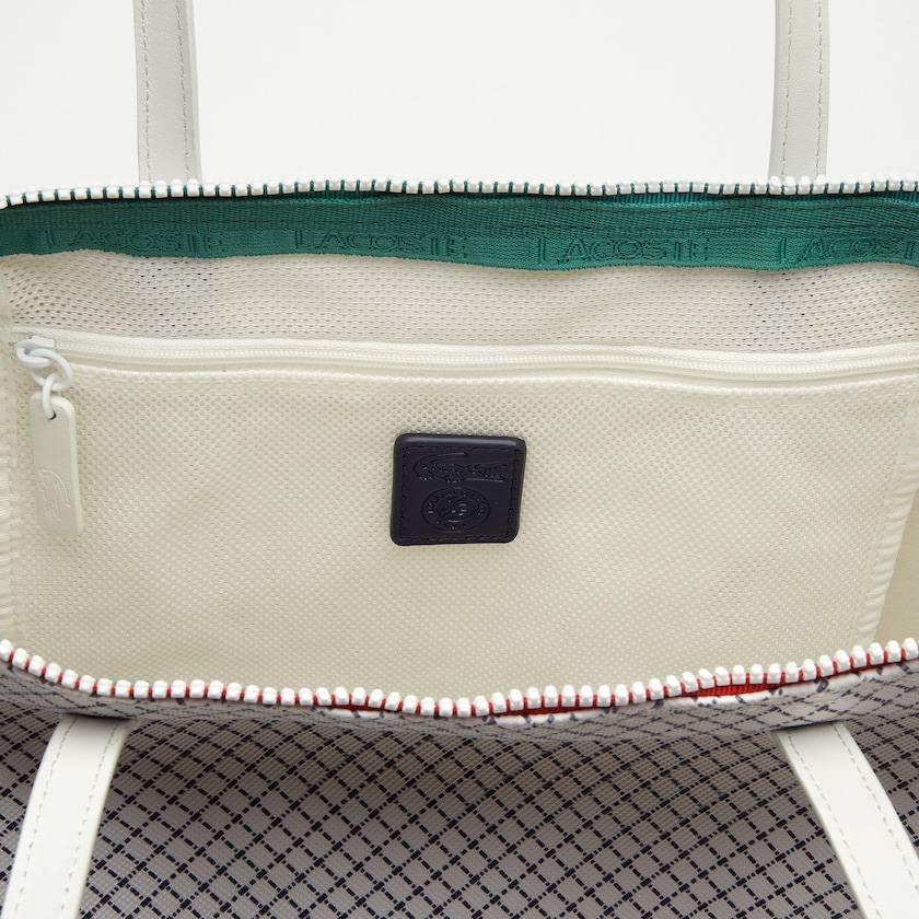 Bolsas Tote Lacoste Feminino Bege Roland Garros Panama Hat Print Zippered WE4-69066O0