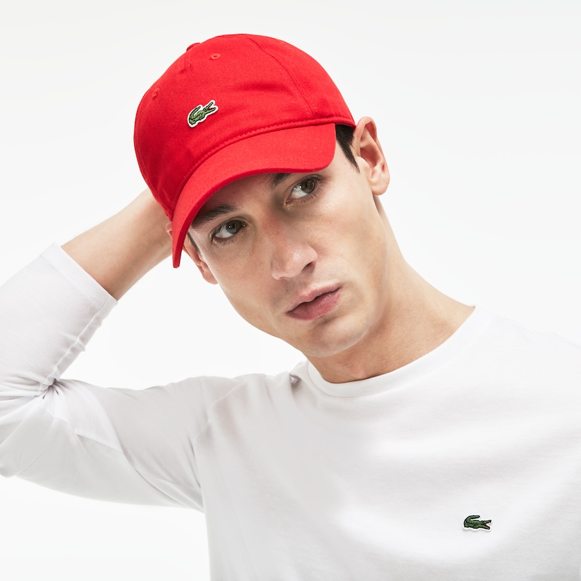 Boné Lacoste Masculino Vermelhas Embroidered Crocodile Cotton TC8-52075D9