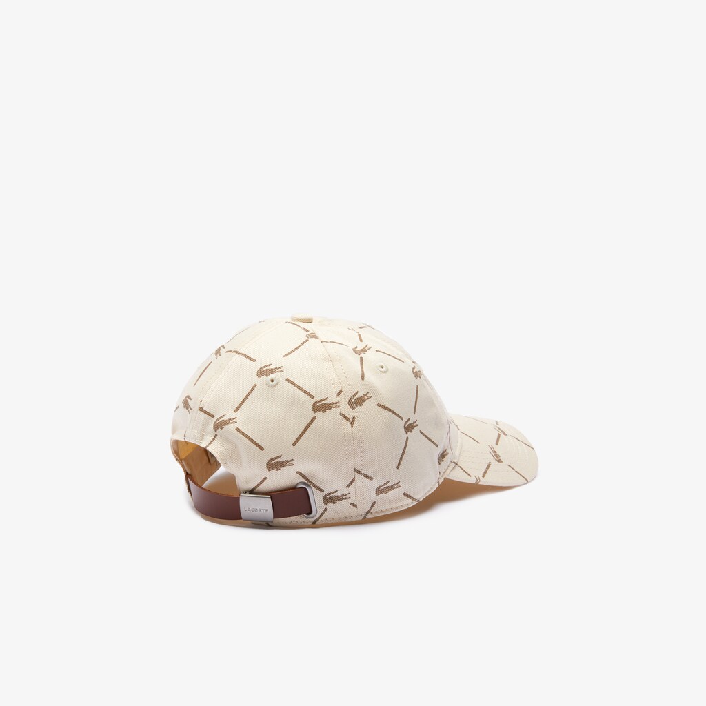 Boné Lacoste Masculino Bege LIVE Monogram Printed Cotton CN2-73527I0