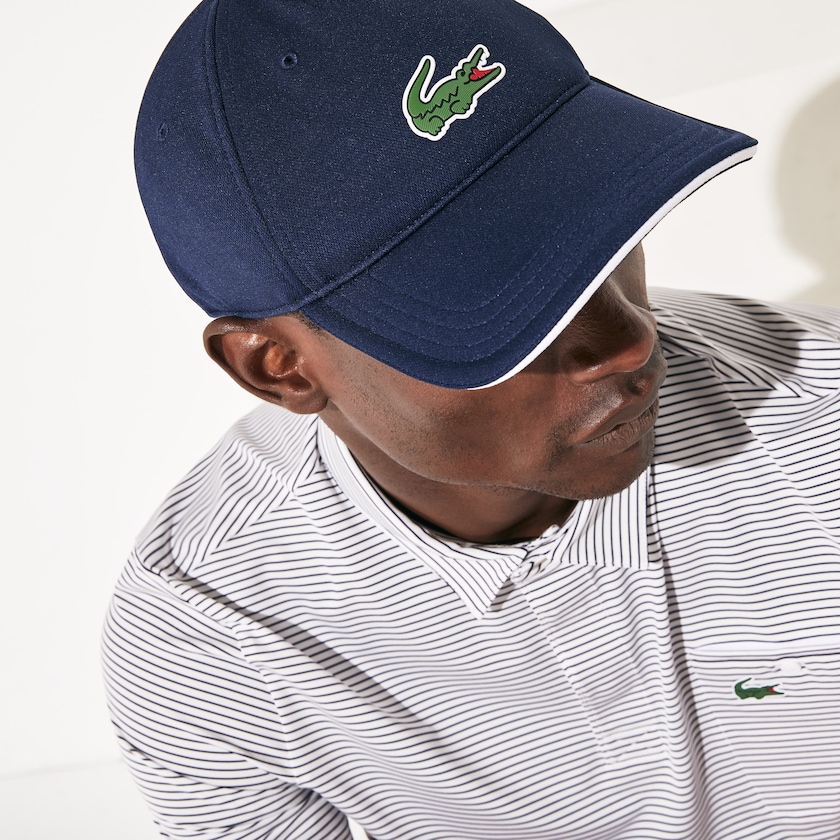 Boné Lacoste Masculino Azul Marinho Azuis Branco SPORT Breathable Piqué Golf JM0-59405W6