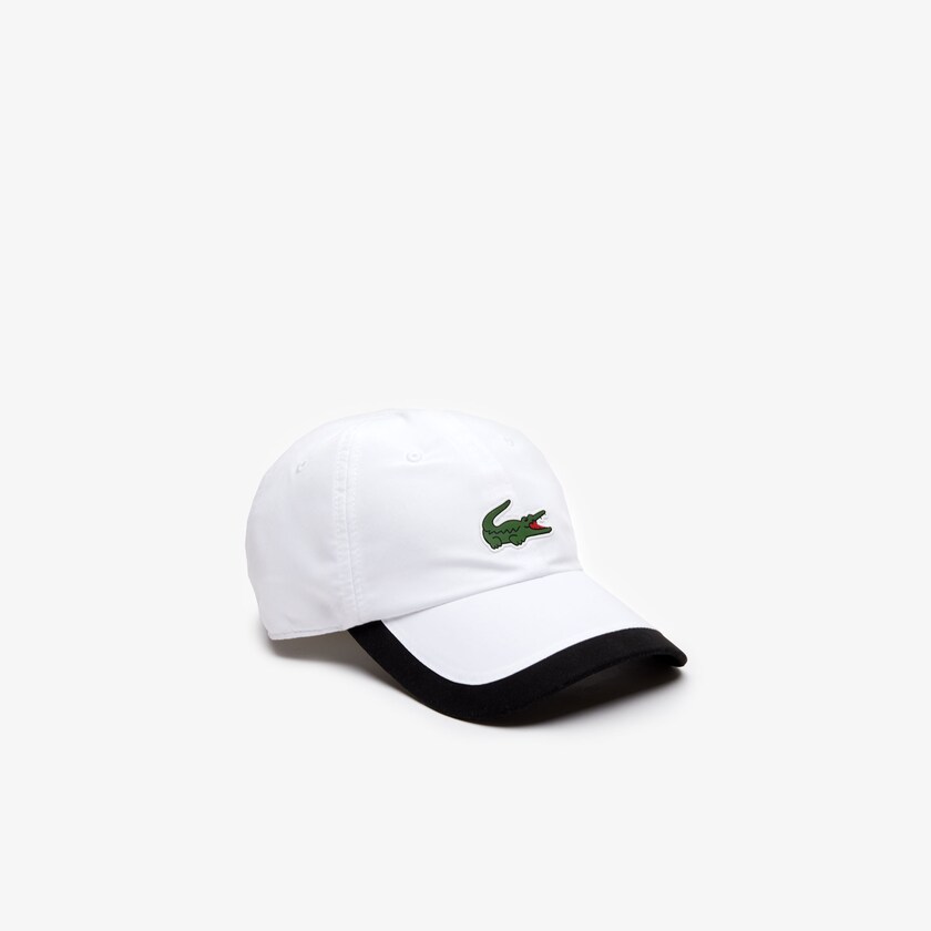 Boné Lacoste Masculino Branco Pretas SPORT Contrast Border Lightweight FK9-41344Y6