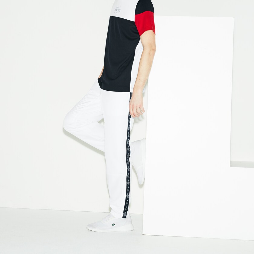 Calça Moletom Lacoste Masculino Branco Azul Marinho Azuis SPORT Band Tennis IE1-68146I6