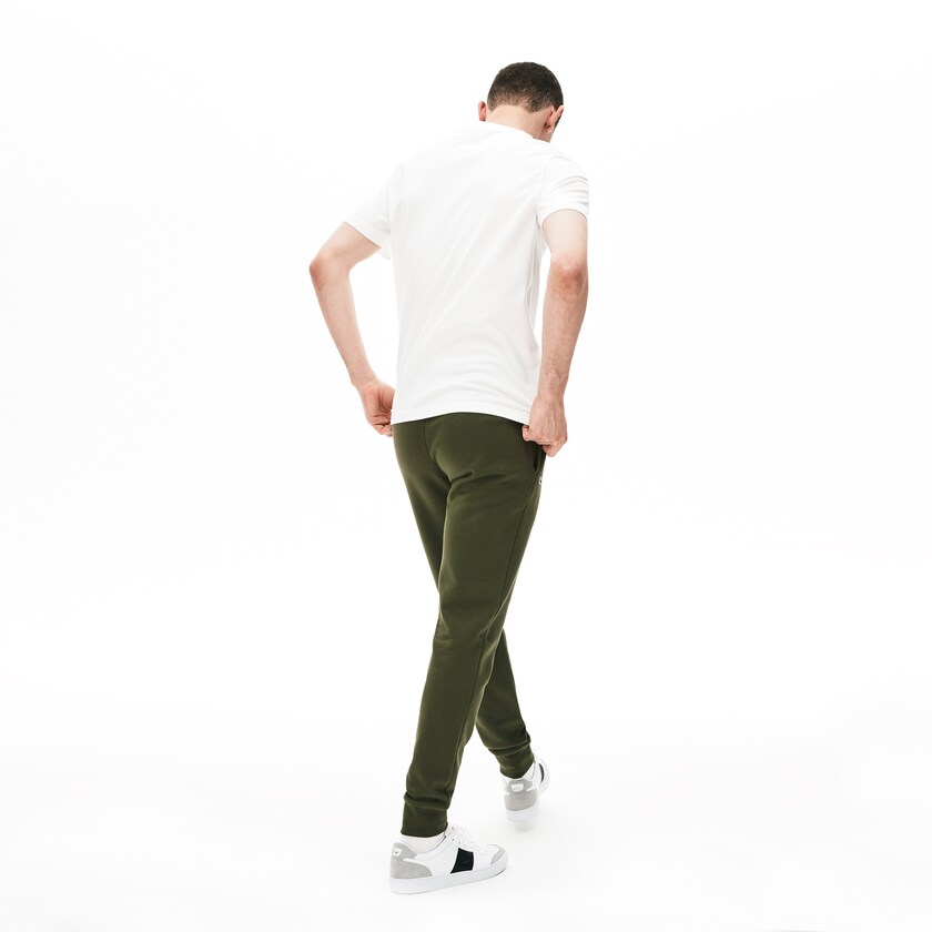 Calça Moletom Lacoste Masculino Caqui Verdes SPORT Fleece Tennis JB4-91549U8