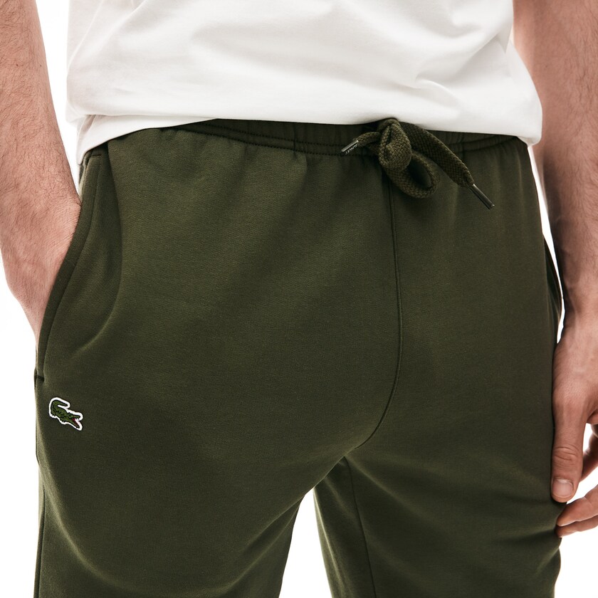 Calça Moletom Lacoste Masculino Caqui Verdes SPORT Fleece Tennis JB4-91549U8